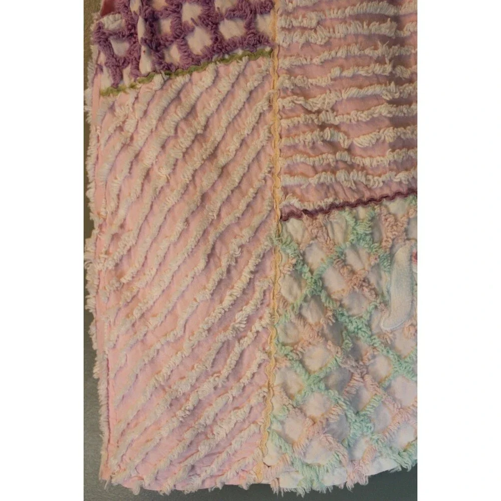 Chenille Creations Pink Purple Spring Bunny Rabbit Girls Dress Size 4/5T
